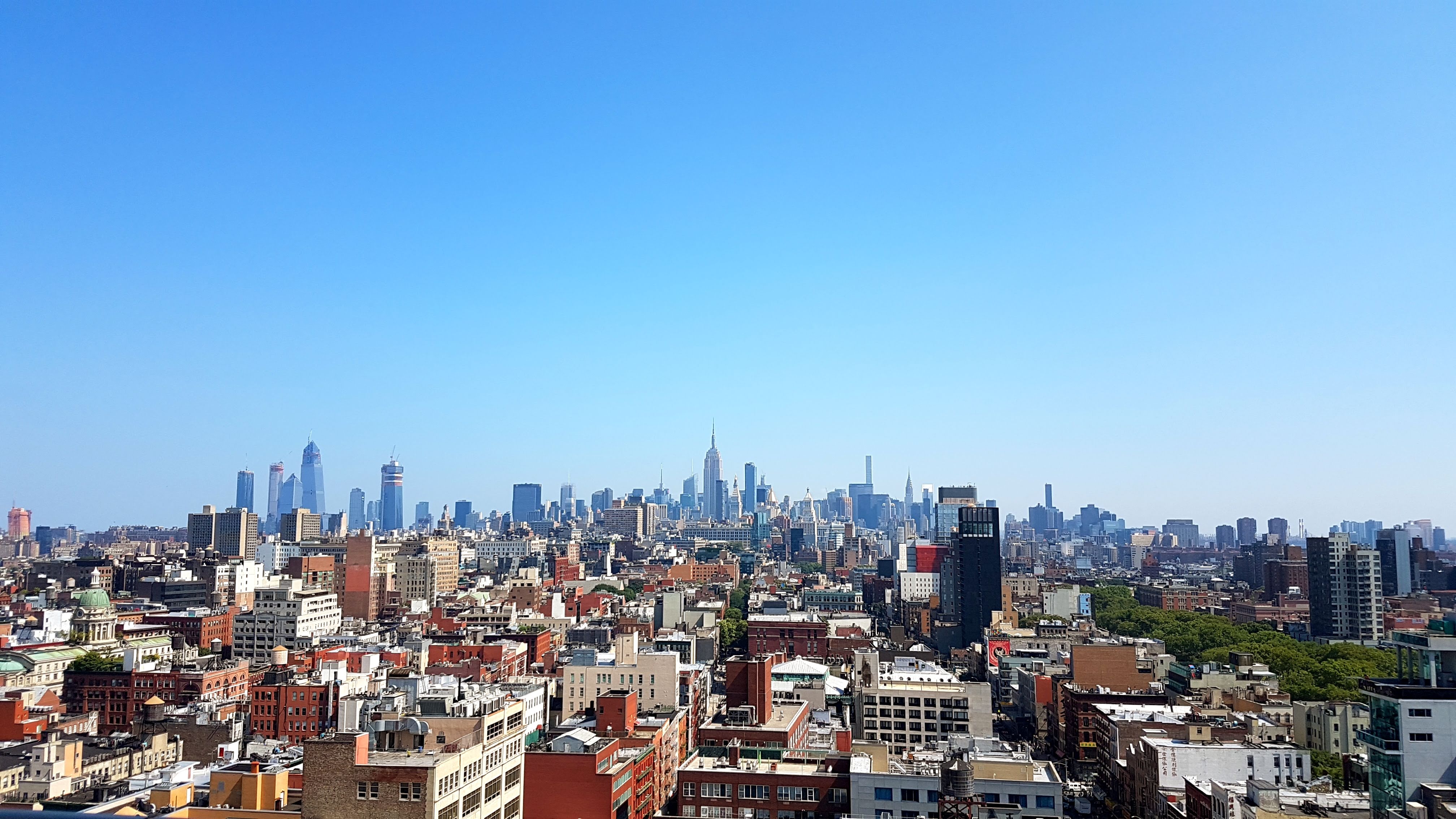 2018, Jour 1 : De Lower East Side à Central Park et One World Observatory Vue depuis la terrasse du 50 Bowery
