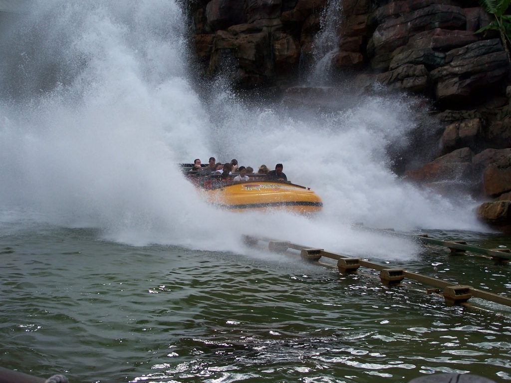 L'arrivée de Jurassic Park River Adventure