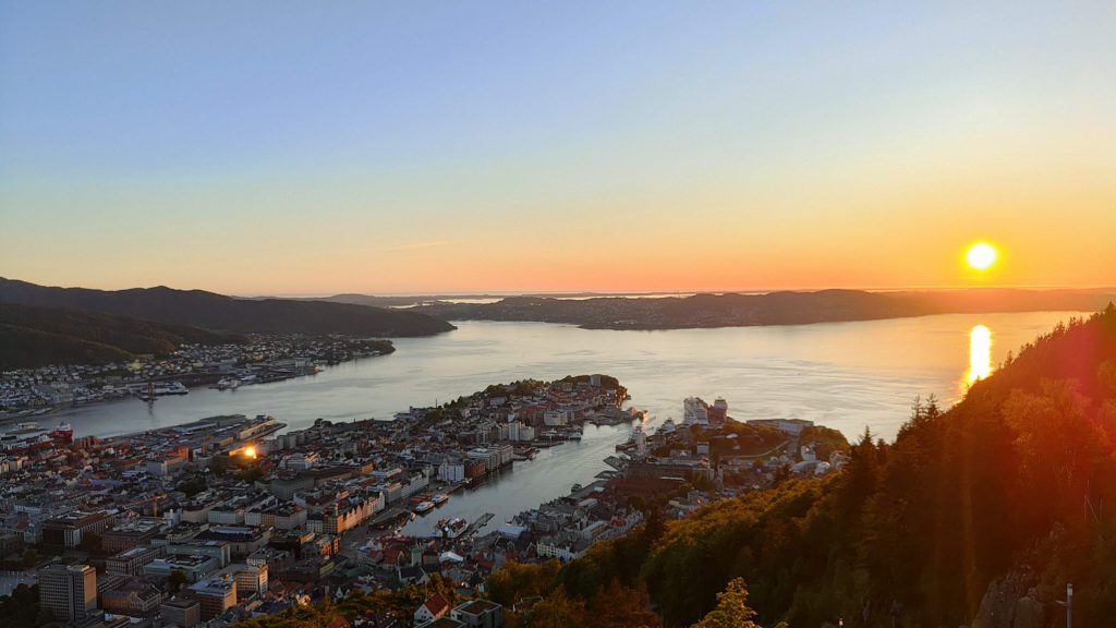 Coucher de soleil depuis le Mont Fløyen